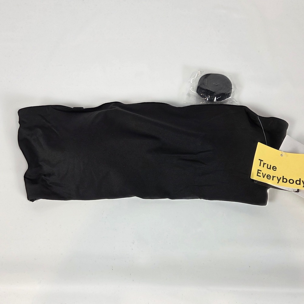 True & Co True Everybody Black Bandeau Bra Removable Pads NWT Large TR14957T009